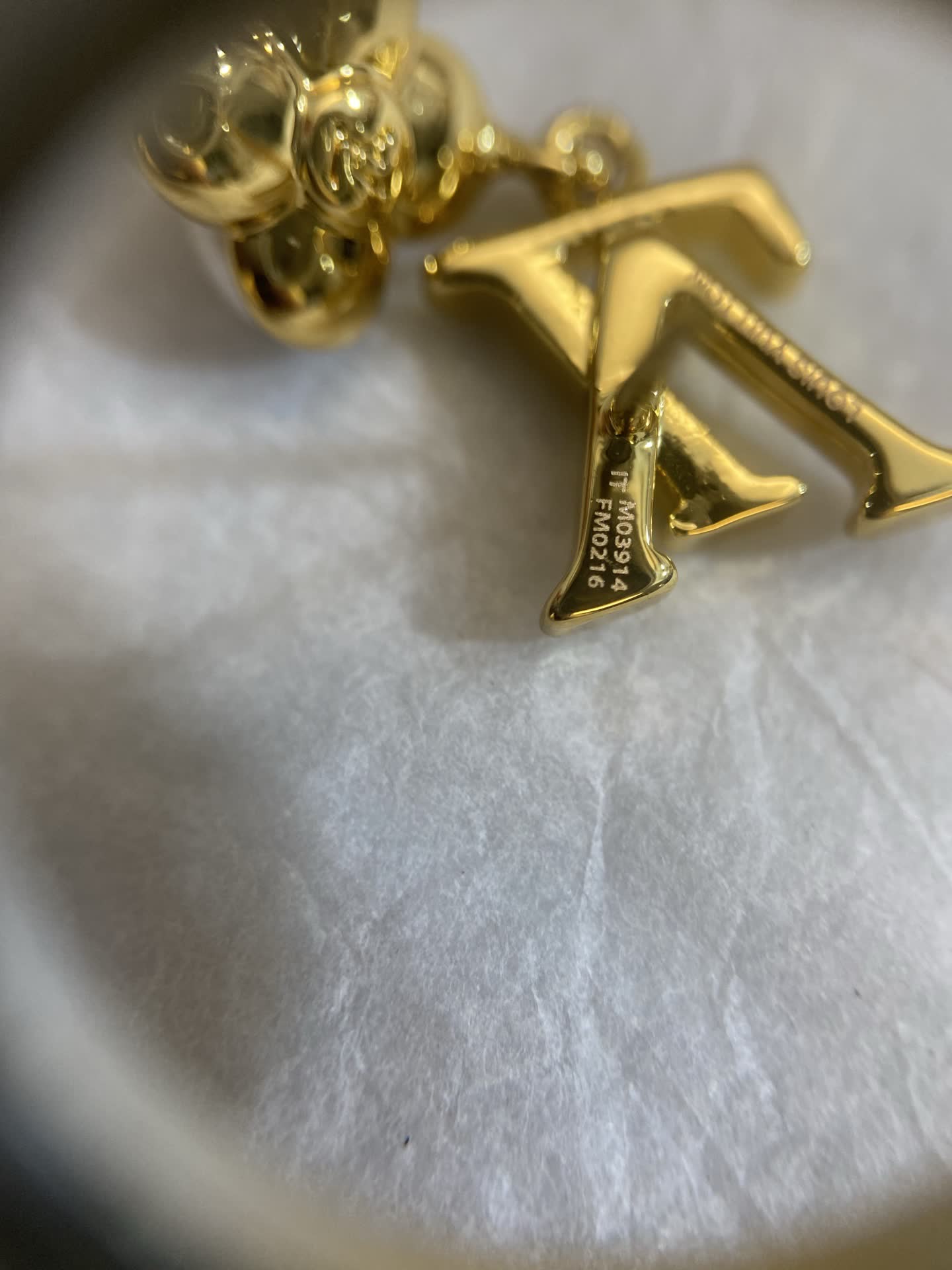 Louis Vuitton Gold Monogram Earrings